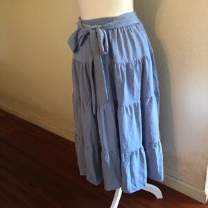 Belle Poque blue tiered peasant retro skirt